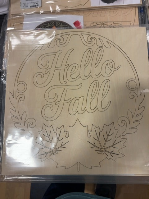Hello fall cutout