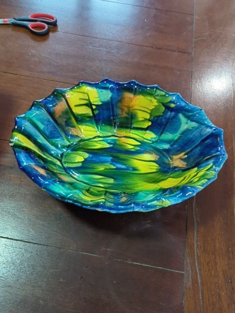 vintage Oaxacan scallop-edged and ridged dripware ceramic bowl, Found & Formed