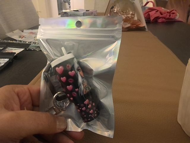 Black Tumbler Keychain Grace's bead Shop