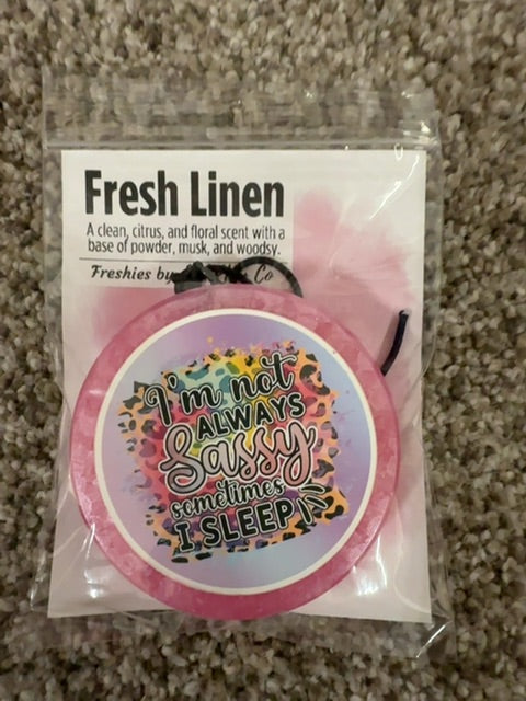Sassy Fresh Linen Freshie, Round