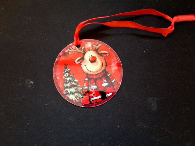 Red Christmas ornament Red Moose, 3"