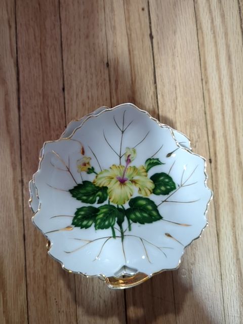 Hand-Painted Leaf trinket dish