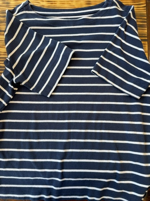 Navy:White CJ banks Blouse, 1X