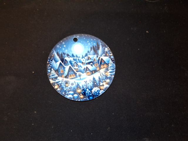 Blue Christmas ornament Blue winter (2), 3"