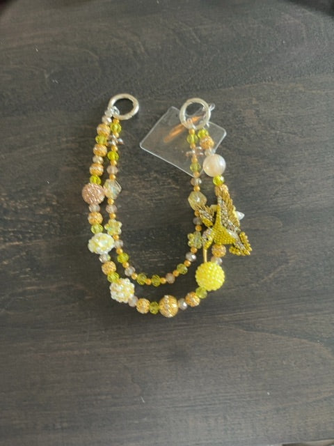 Yellow Fancy charm Grace's bead Shop