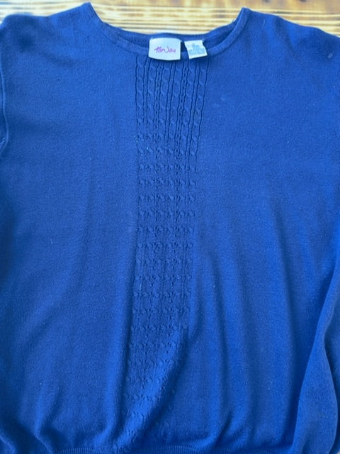 Navy Tan Jay Sweater top, XL