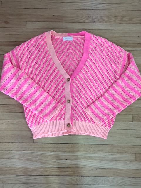 Modern Clothing Pink and Orange Cardigan, Small