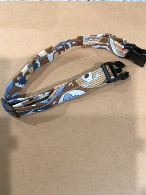 Brown with dogs Dog collar, Large
