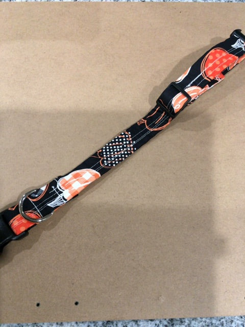 Black with pumpkins Dog collar, Medium