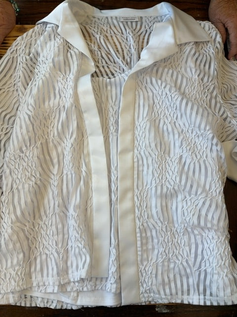 White Dressbarn 2 piece Blouse, 18W