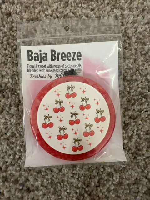 Cherries Baja Breeze Freshie, Round