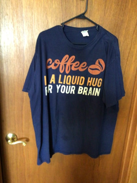 Navy Blue Coffee is liquid to your brain, 2 XL