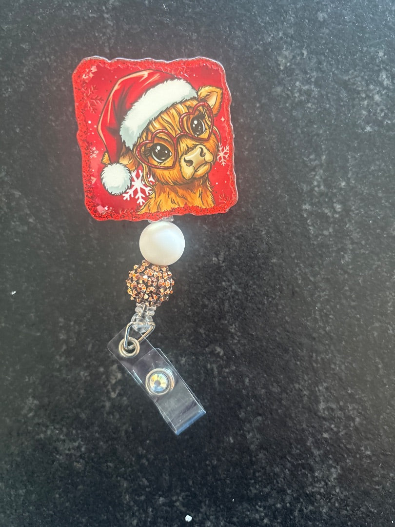 Acrylic Badge Reel with Beads Grace's bead Shop, Grace's bead Shop
