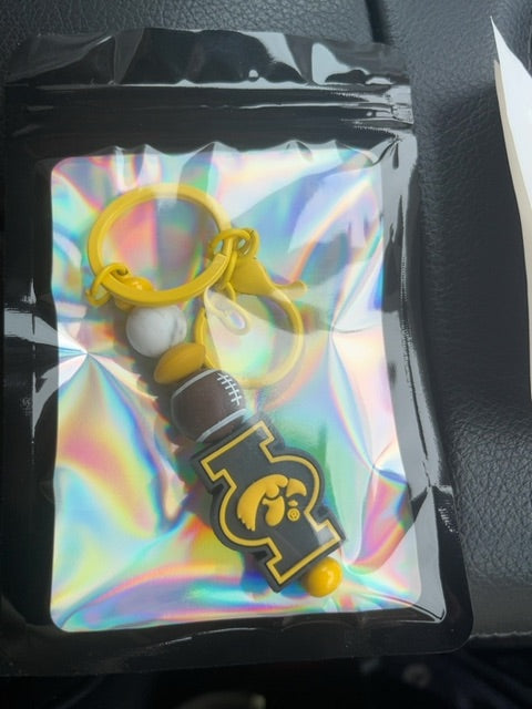 Yellow Sport Keychain Grace's bead Shop