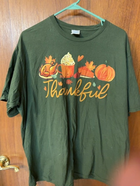 Green Thanksgiving T shirt, 2XL