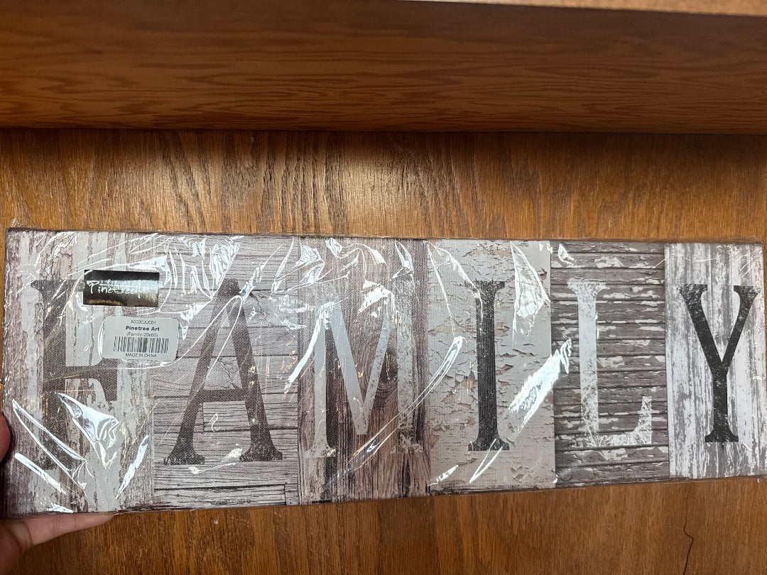 Red/Black/White Pinetree Art Family Sign, NA