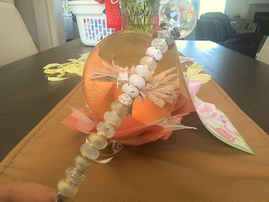 White Garden Stake Grace's bead Shop