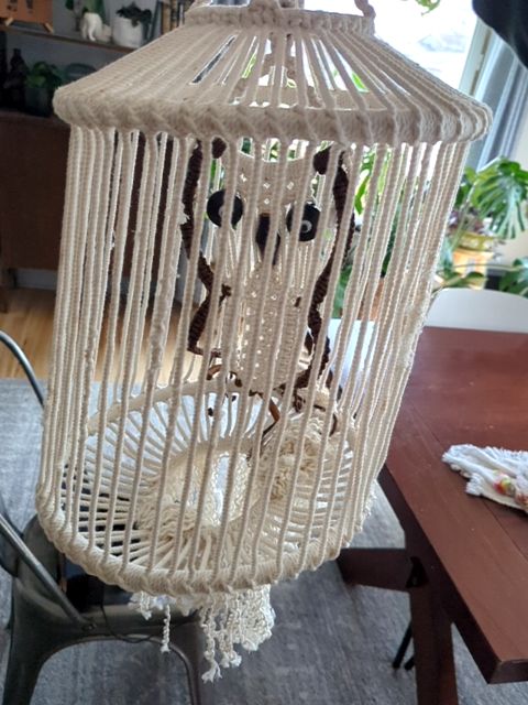 Macrame bird cage
