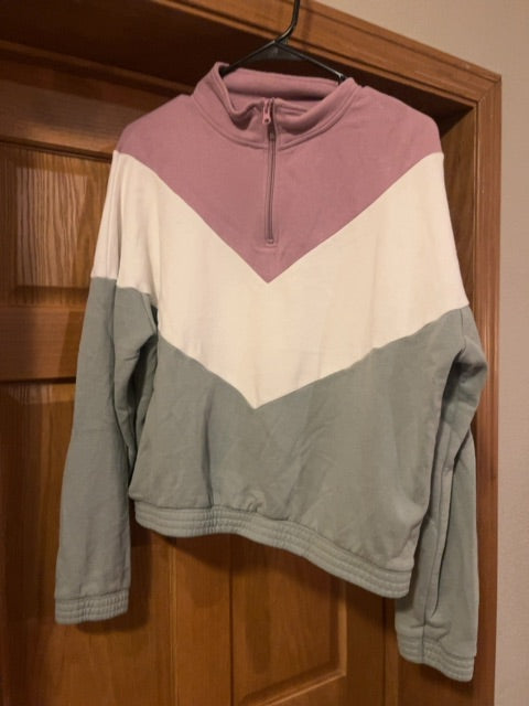 Multicolor LA Hearts Half zip up pull over, Medium