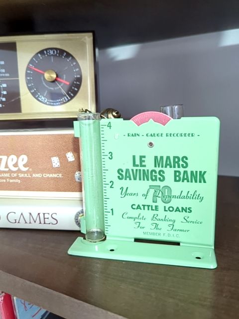 Lamar savings Bank rain gauge