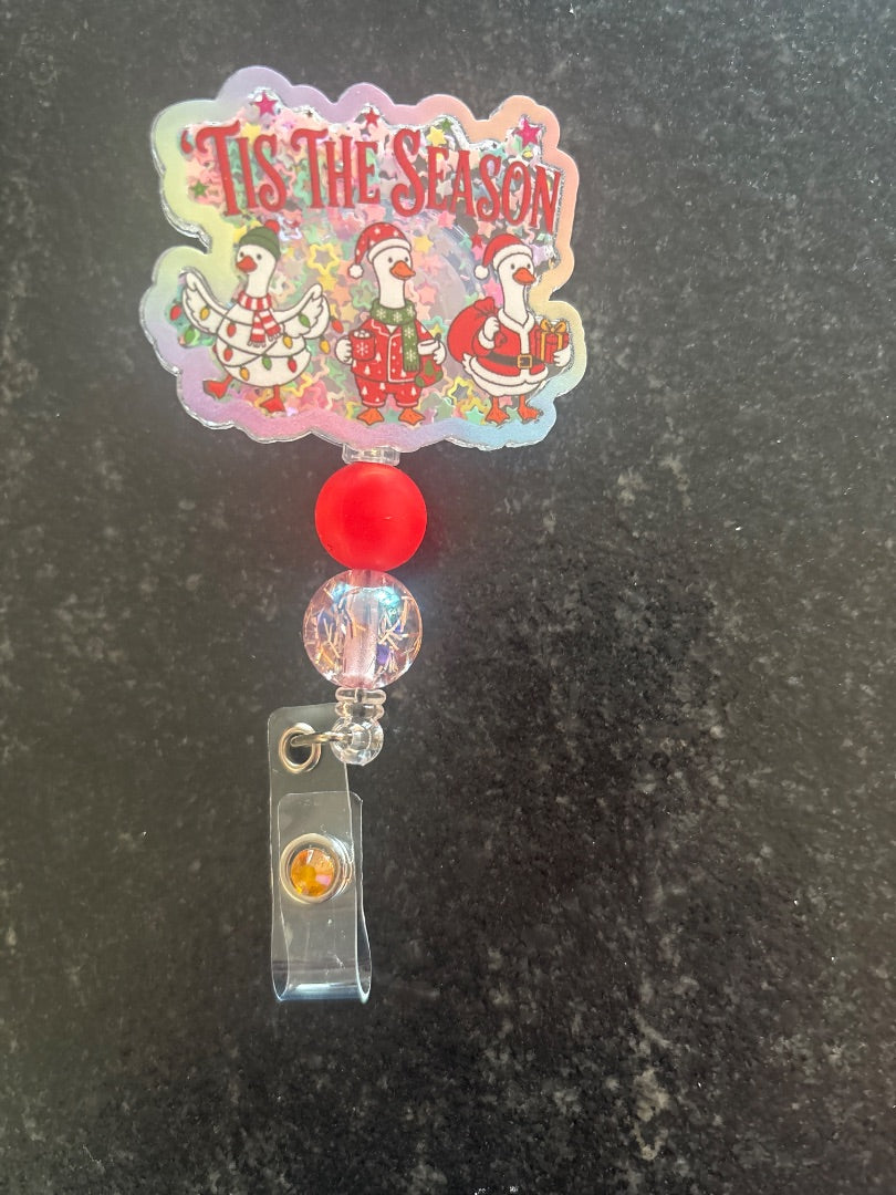Acrylic Badge Reel with Beads Grace's bead Shop, Grace's bead Shop