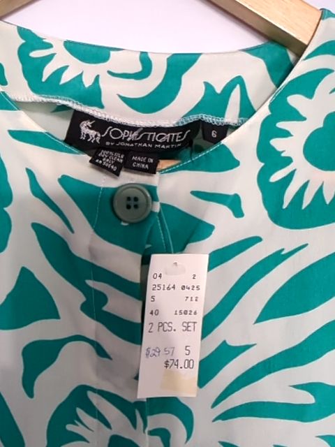 Vintage Clothing NWT 100% silk set, 6