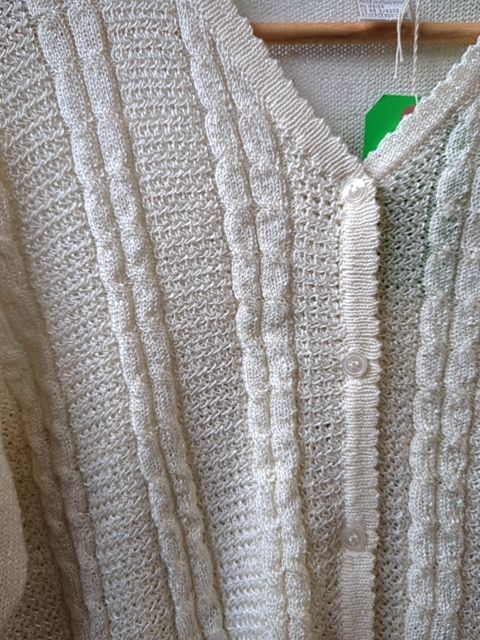 Vintage Clothing White Knit Top, L