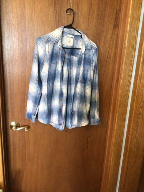 Plaid blues American Eagle Plaid long sleeve, Medium