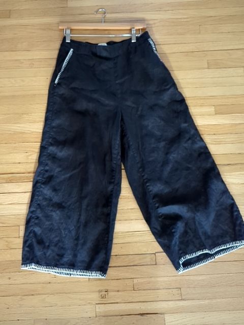 Modern Clothing Black Linen Pants, L