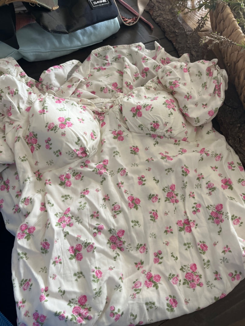Pink floral No Boundaries Dress, M