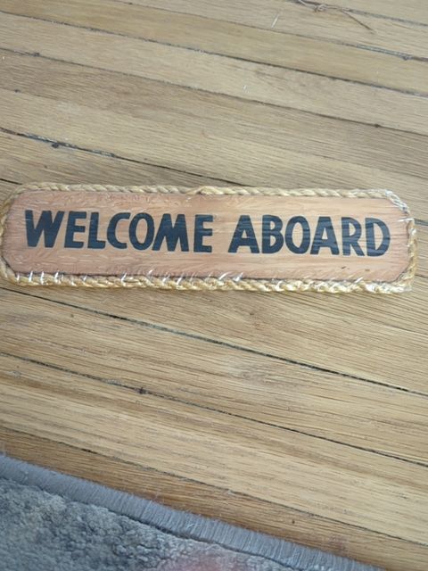 Welcome aboard sign