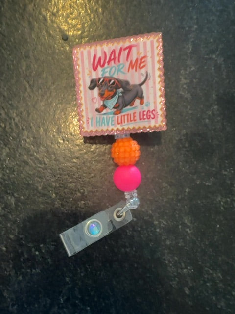 Acrylic Badge Reel with Beads Grace's bead Shop,Teal, Grace's bead Shop
