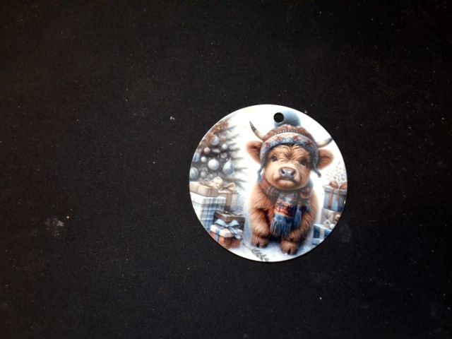 Blue Christmas ornament Blue cow (3), 3"