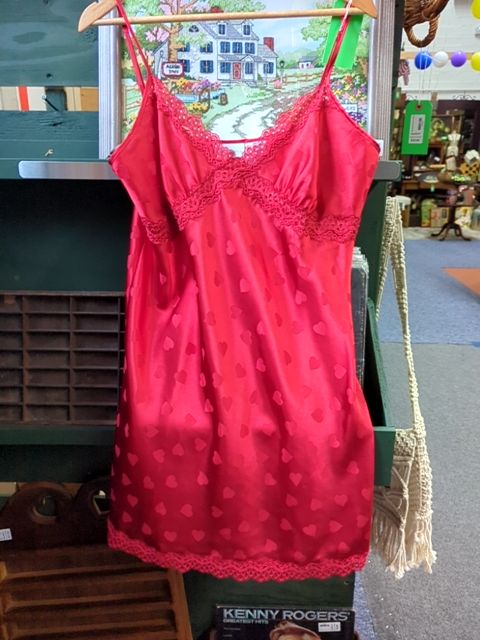 Vintage Clothing Slip Dress Hearts, XL