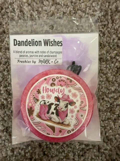 Howdy Dandelion Wishes Freshie, Round