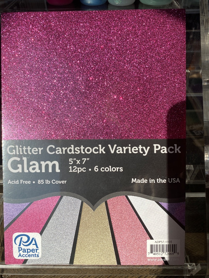 Assorted  Card stock - Glitter, 5”x7”