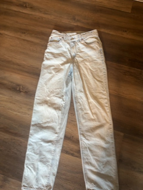 Washed Blue American Eagle Straight Jeans, 4