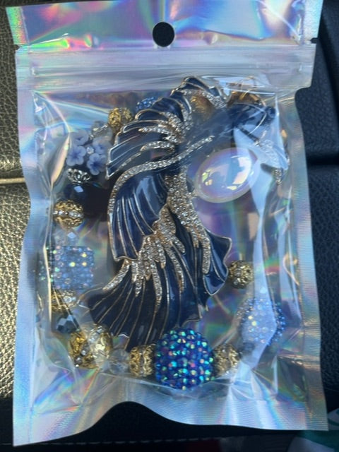 Blue Fancy charm Grace's bead Shop