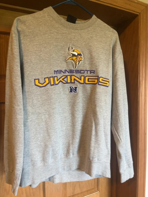 Grey- Vikings NFL Sweatshirt, Medium