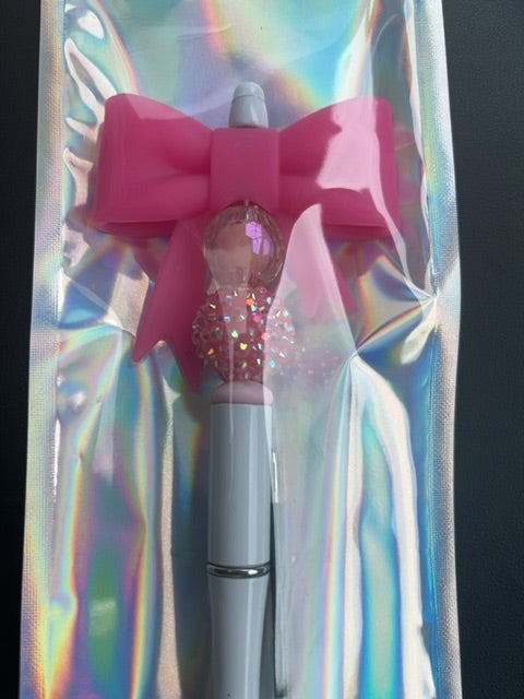 Hot Pink Big Bow Pens Grace's bead Shop