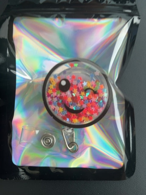 Clear Shaker Badge Reel Grace's bead Shop