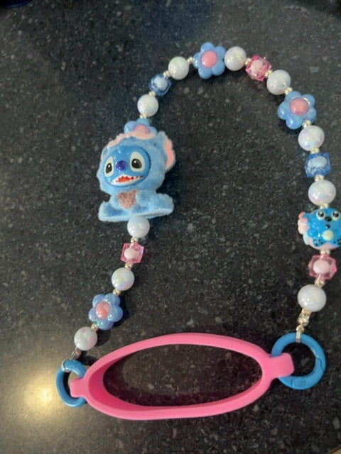 Pink Cup handle Grace's bead Shop