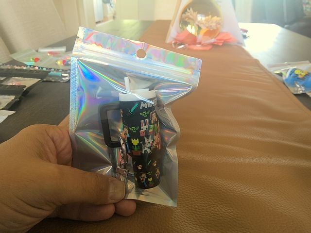 Black Tumbler Keychain Grace's bead Shop
