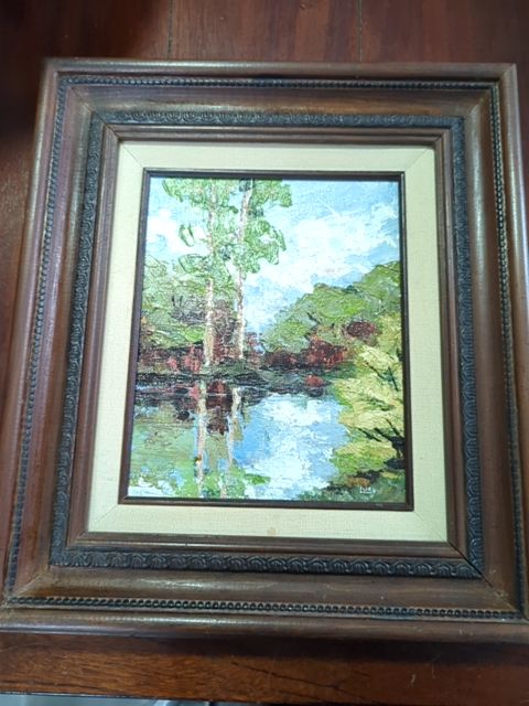 Painting reflection on lake