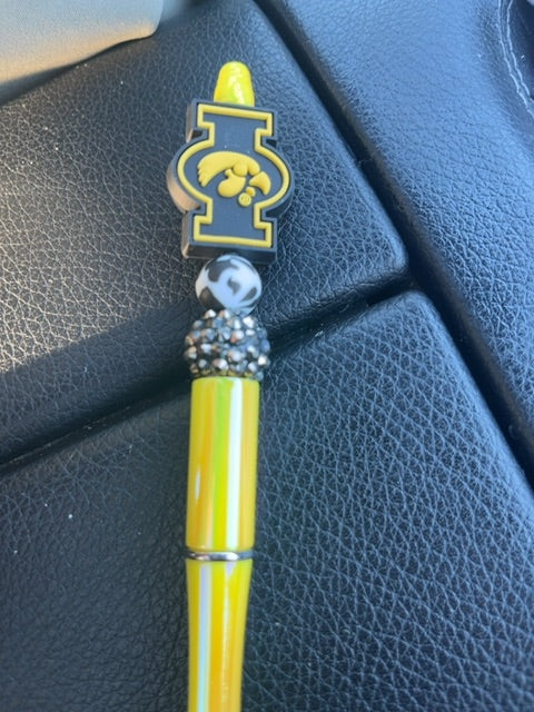 Yellow Sports Pens Grace's bead Shop