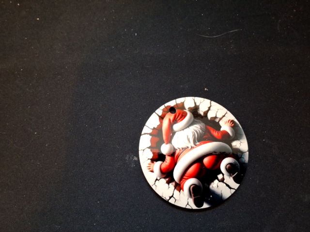 White Christmas ornament Santa Claus, 3"