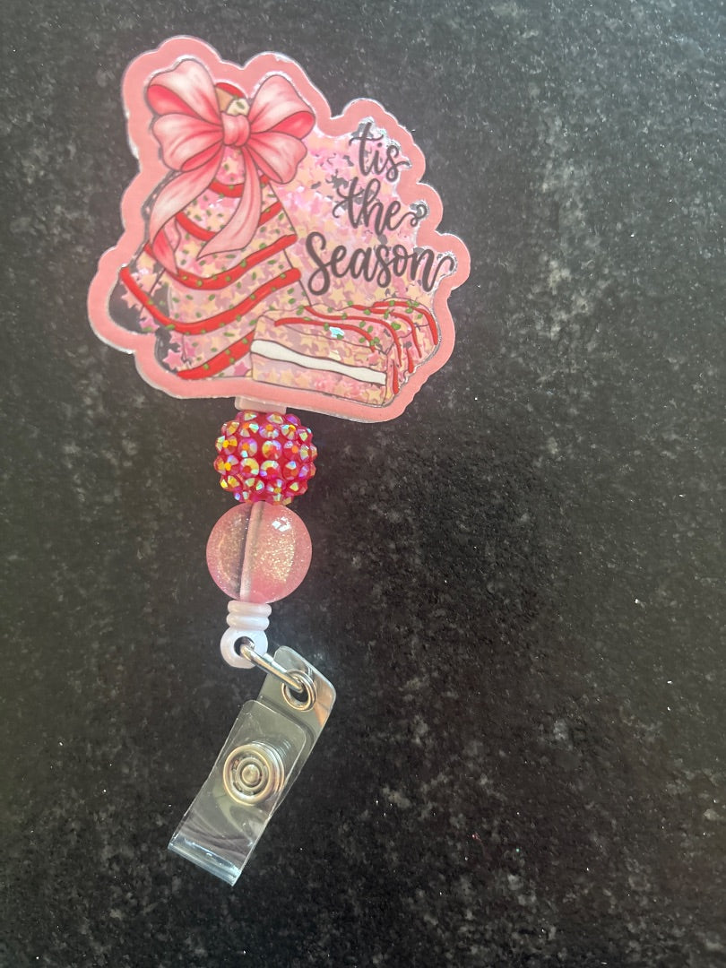 Acrylic Badge Reel with Beads Grace's bead Shop, Grace's bead Shop