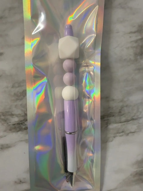Purple Beaded Pen