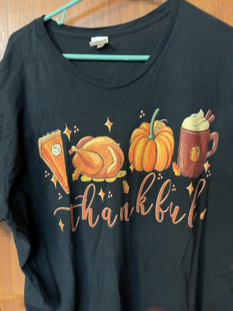 Black  Thanksgiving T shirt, 2 XL