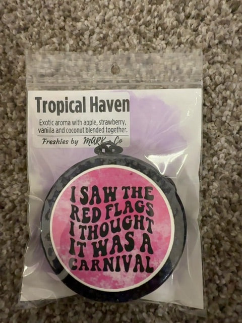 Red Flags Tropical Haven Freshie, Round